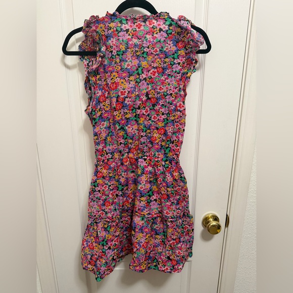 Floral Pink V-Neck Midi Dress - Picture 2 of 3